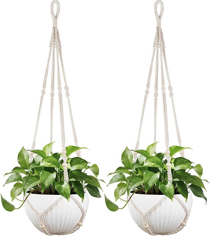 Mkono 43 Inch Macrame Plant Hanger Large by Mkono