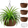 T4U Hanging Planters for Outdoor Plants, 12 Inch 4 Pack Fabric Hanging Baskets by T4U