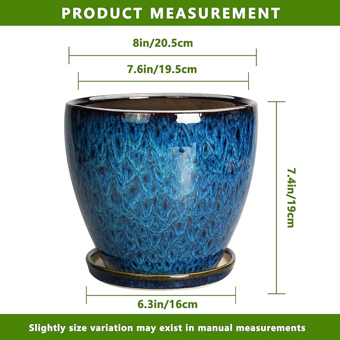 8 Inch Ceramic Planter Pot - Image 5