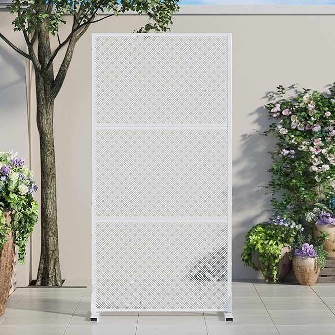 Casaphoria 72" H x 35" W Metal Outdoor Privacy Screen, Freestanding Decorative by Casaphoria