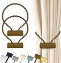 Hion Magnetic Curtain Tiebacks Dark Brown 2pcs, Curtain Tiebacks Buckles by Hion