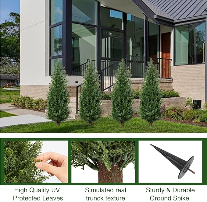 3FT Artificial Cedar Topiary Trees - Image 4