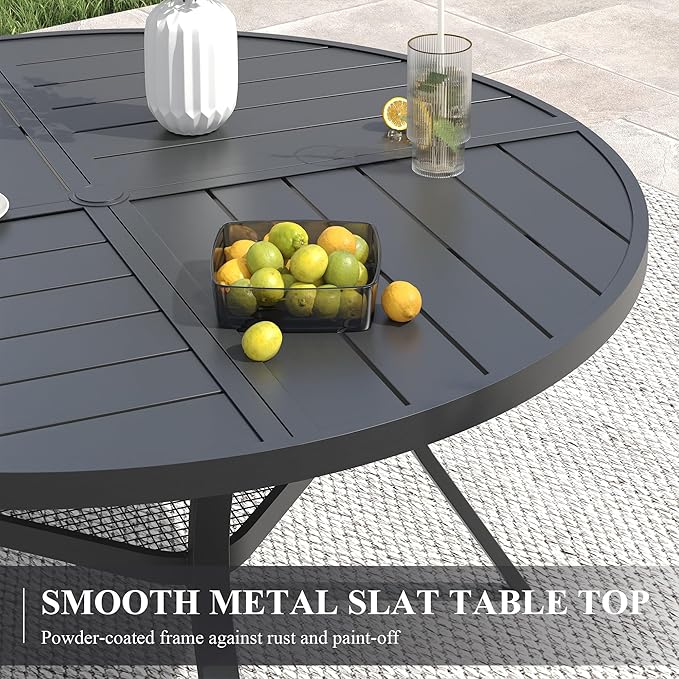 VICLLAX Patio Dining Set for 6, All Weather Metal Outdoor Furniture Set - Image 5