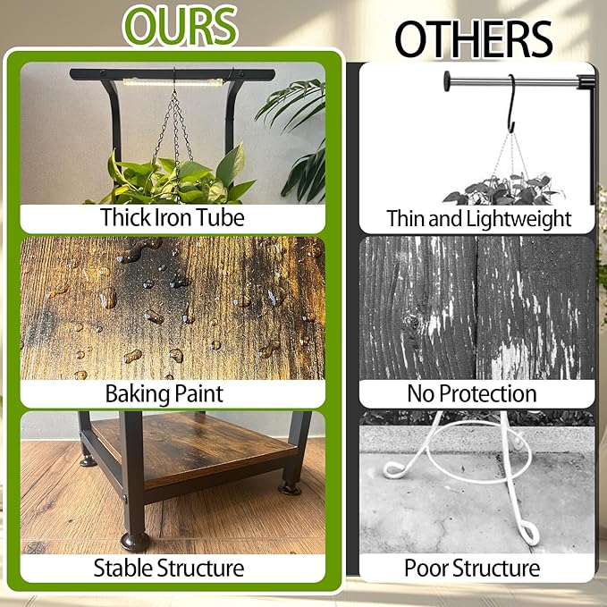 Plant Stand Indoor with Grow Light, 2 Pack Hanging Plant Stand Plant Shelf - Image 5