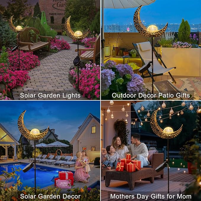 Homeimpro Moon Solar Lights Outdoor Garden Decor Gifts - Image 3