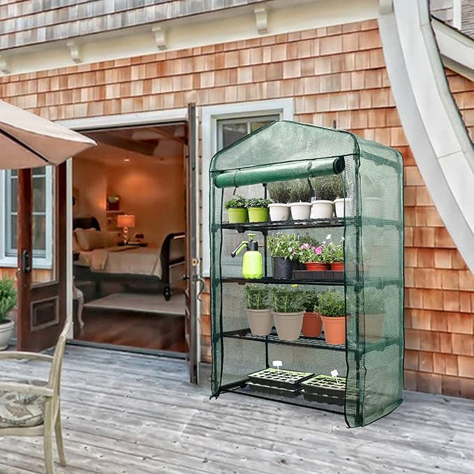 Worth Garden 50% Extra Wide Mini Greenhouse 4 Tier Portable Plant Green House - Image 4