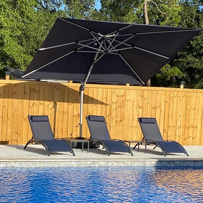PURPLE LEAF 9' X 12' Patio Umbrella Outdoor Rectangle Umbrella Large Cantilever - Image 2