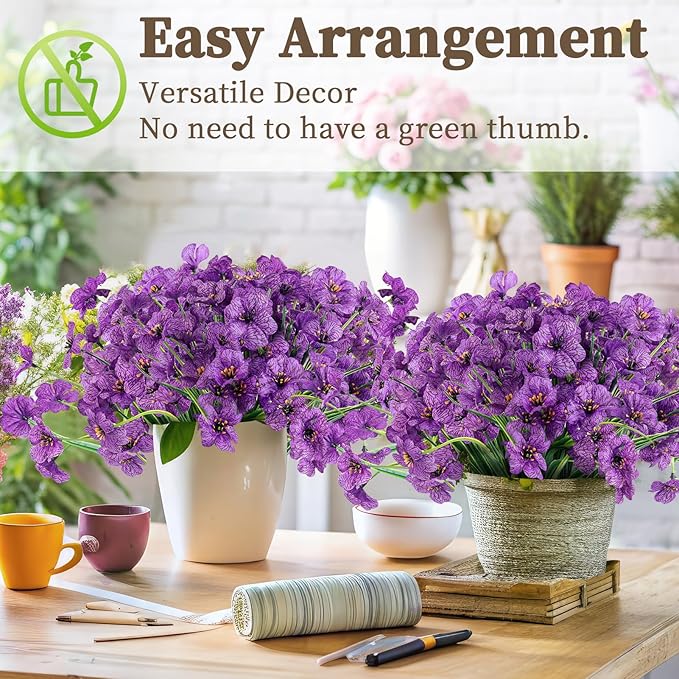 24 Purple Bundles Artificial Flowers - Image 6
