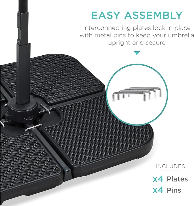Best Choice Products 4-Piece 174lb Capacity Faux Wicker Cantilever Offset Patio - Image 4