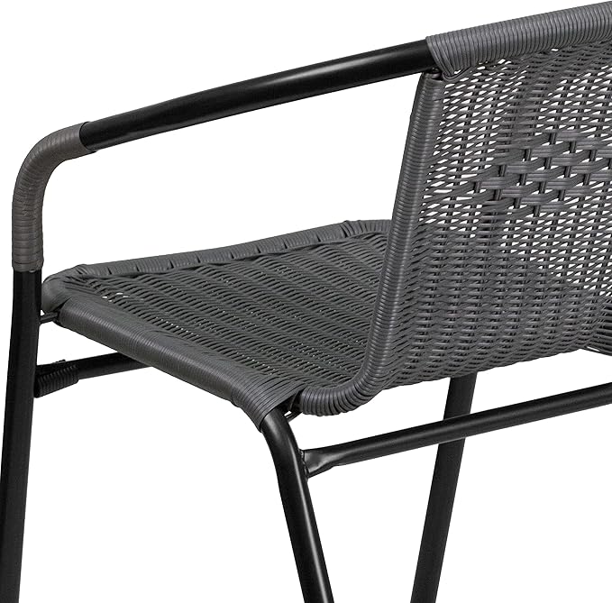 Flash Furniture Lila Modern Rattan Indoor/Outdoor Stackable Dining Chairs - Image 12
