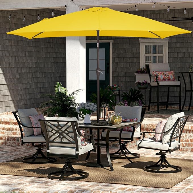 JEAREY 6.5x10 ft Rectangular Patio Umbrellas Outdoor Market Umbrella - Image 4