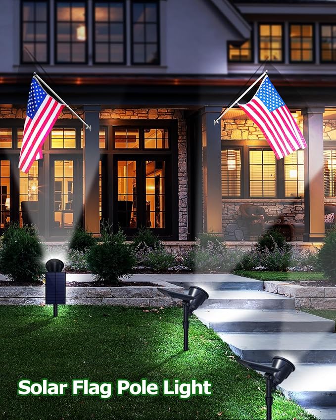 Solar Spot Lights Outdoor Waterproof, 18 LED 2 Mode Brightness Solar Spotlights - Image 2