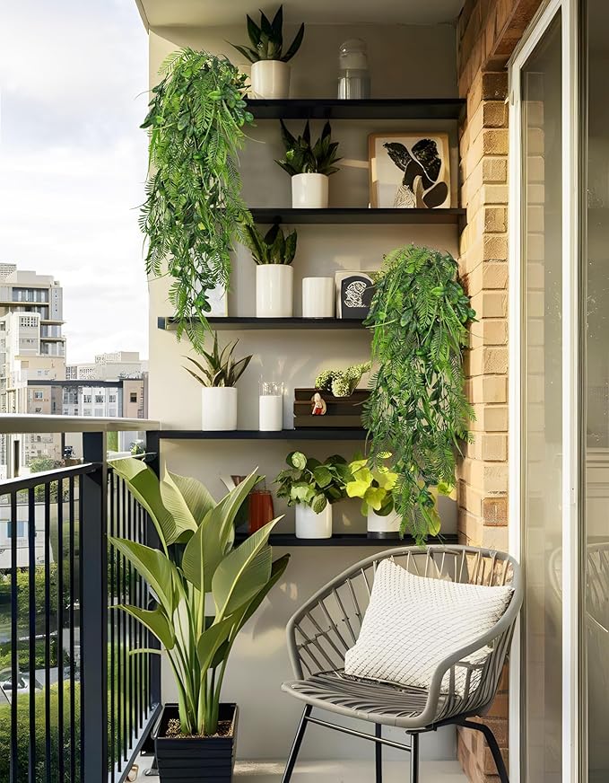 Hollyone 2pcs Artificial Hanging Plant 36" Faux Ferns Artificial Plastic - Image 6