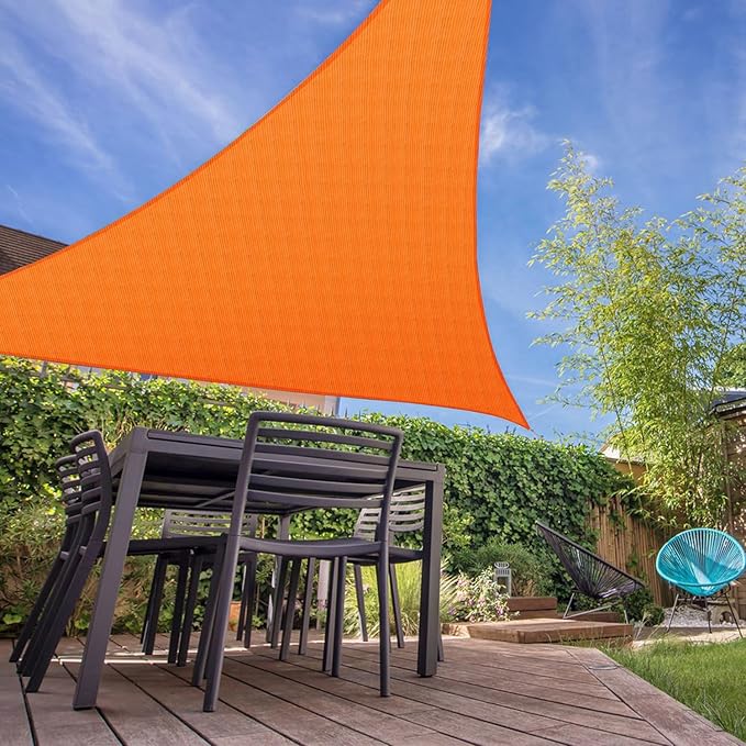 E&K Sunrise 11' x 11' x 11' Sun Shade Sail Triangle Canopy Shade Cover UV Block - Image 7
