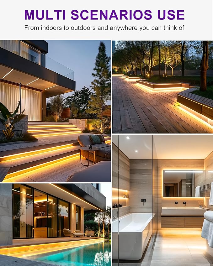 Outdoor LED Strip Lights Waterproof 2700K, 16.4ft IP67 High Density LED Tape - Image 8
