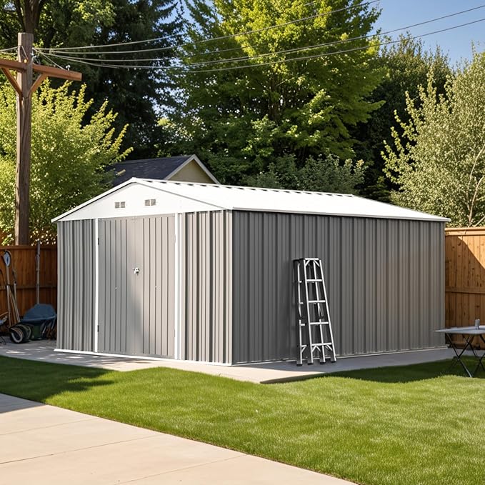 Patiowell 10 x 12 FT Metal Storage Shed - Image 2