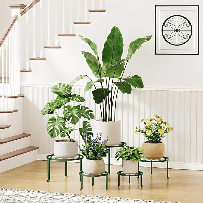5-Pack Metal Plant Stand Indoor Outdoor Decoration Small Plant Holders by Unknown