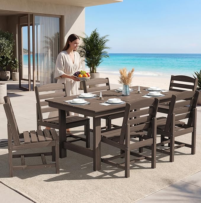 SERWALL Patio Dining Sets for 10 Person, HDPE Dining Set - Image 7