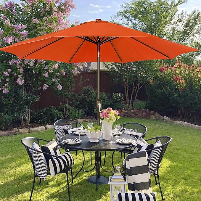 Blissun 9' Outdoor Patio Umbrella, Outdoor Table Umbrella, Yard Umbrella - Image 6