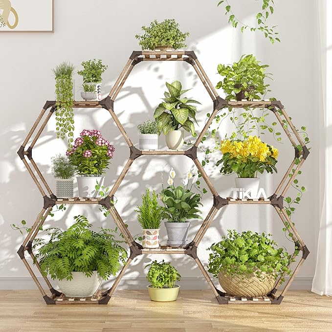 Tikea Hexagonal Plant Stand Indoor Plant Stand by Tikea