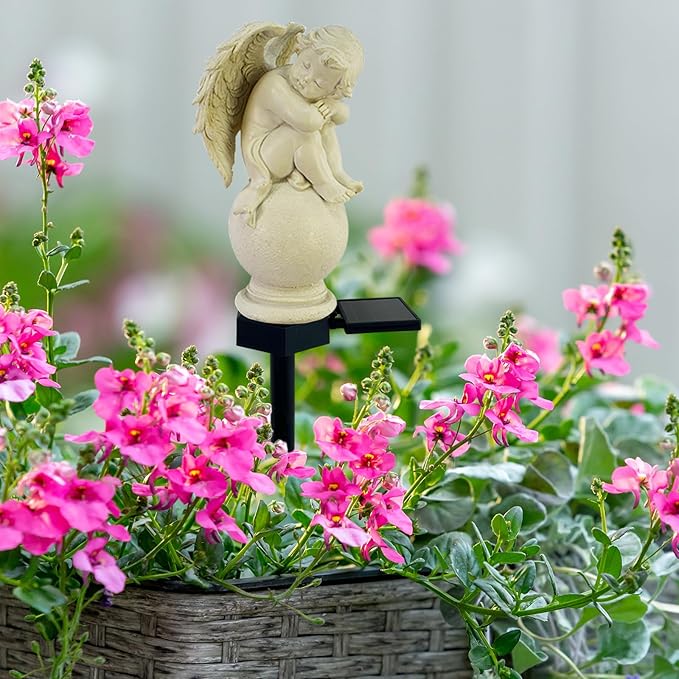 Solar Garden Angel Lights, Waterproof Outdoor Garden Angels Statue Decorations - Image 2