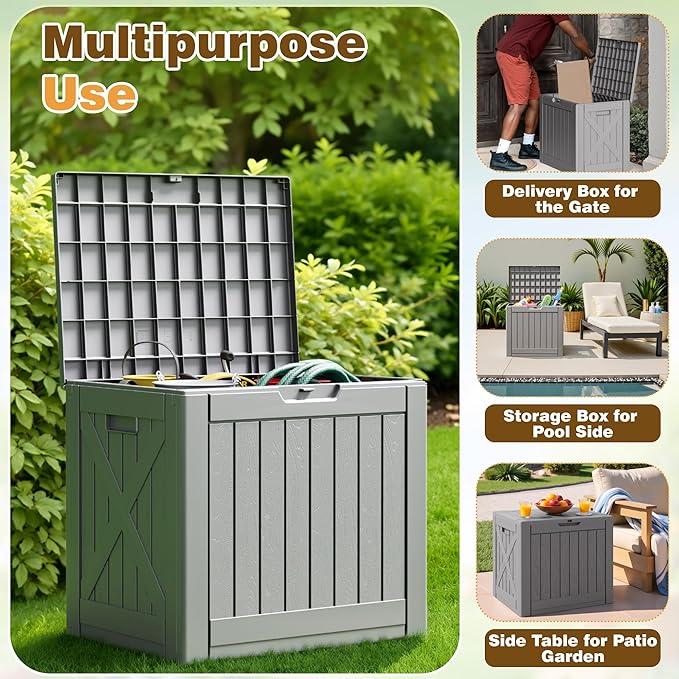 Flamaker Resin Deck Box 40 Gallon Waterproof Outdoor Indoor Storage Box - Image 5