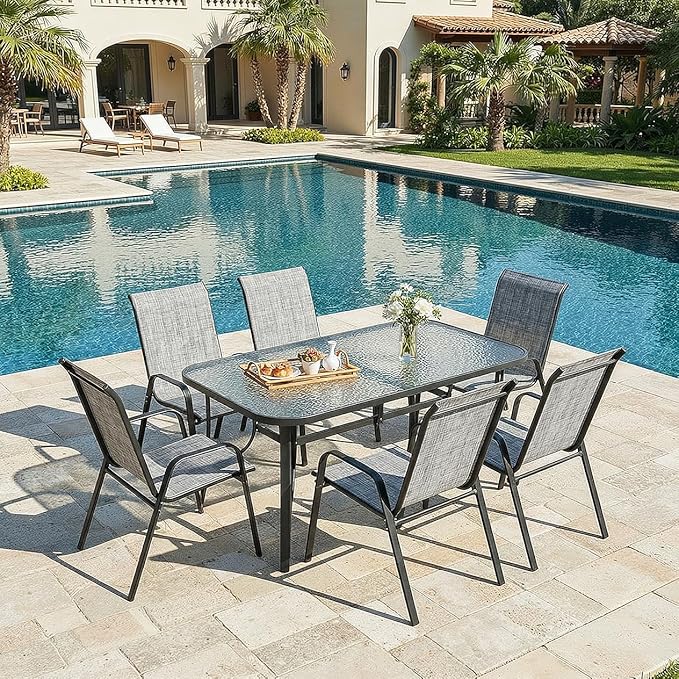 MAMIZO Patio Dining Chairs, Stackable All Weather Teslin Chair, Heavy Duty - Image 9