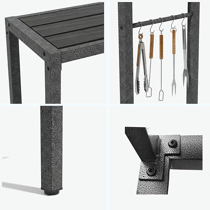 Outdoor Patio Bar Table, Metal Pub Height Bistro Deske - Image 4