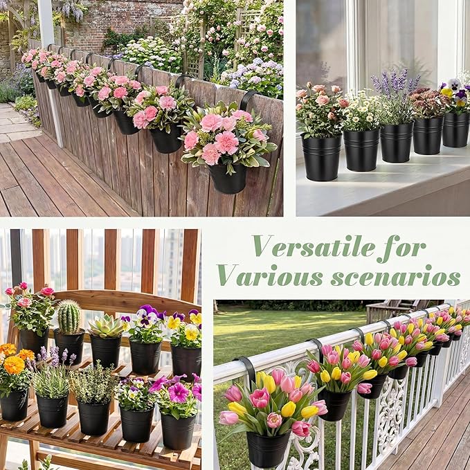 HowRU Hanging Flower Pots, Railing Planter Box - Image 7