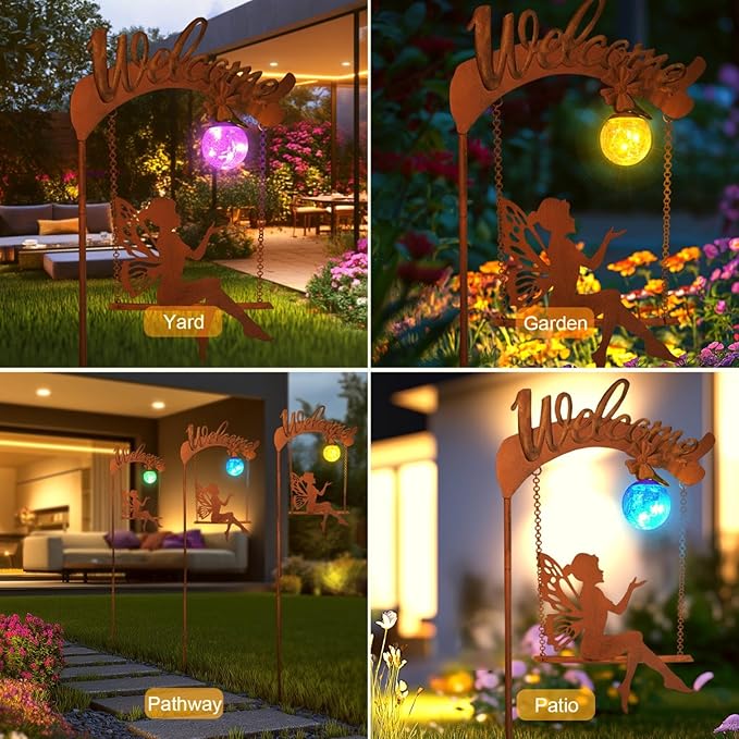 HONGLAND Solar Garden Lights Outdoor Decor, Solar Fairy Lights Outdoor Moon - Image 6