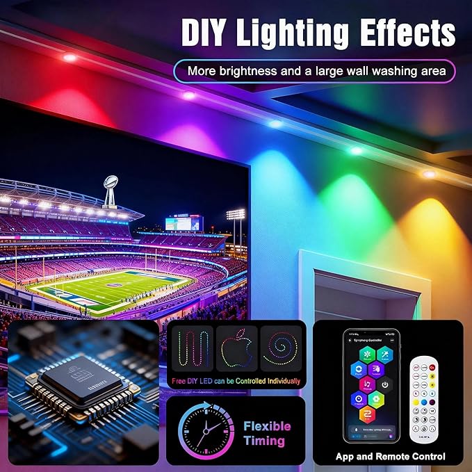 JOH Permanent Outdoor Lights, 100FT Permanent Outdoor Lights - Image 2