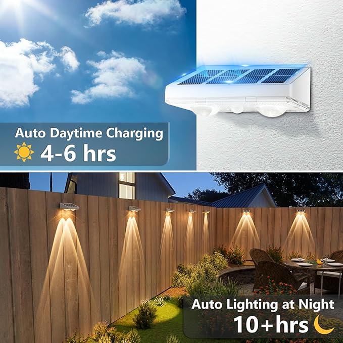 NIORSUN Solar Fence Lights, 16 Pack Solars Deck Light, Warm White Color - Image 3