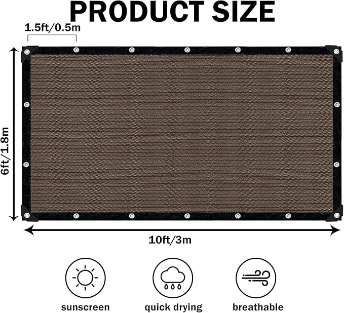 Mocha Sun Shade Cloth, Pergola Shade Cover - Image 2