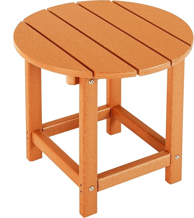LZRS Round Adirondack Patio Side Table End Table, Outdoor Side Tables by LZRSPET
