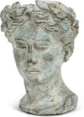 Abbott Collection Goddess Head Planter – Small Cement Indoor and Outdoor by AbbottCollection