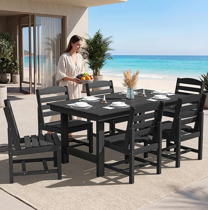 SERWALL Patio Dining Sets for 10 Person, HDPE Dining Set - Image 7