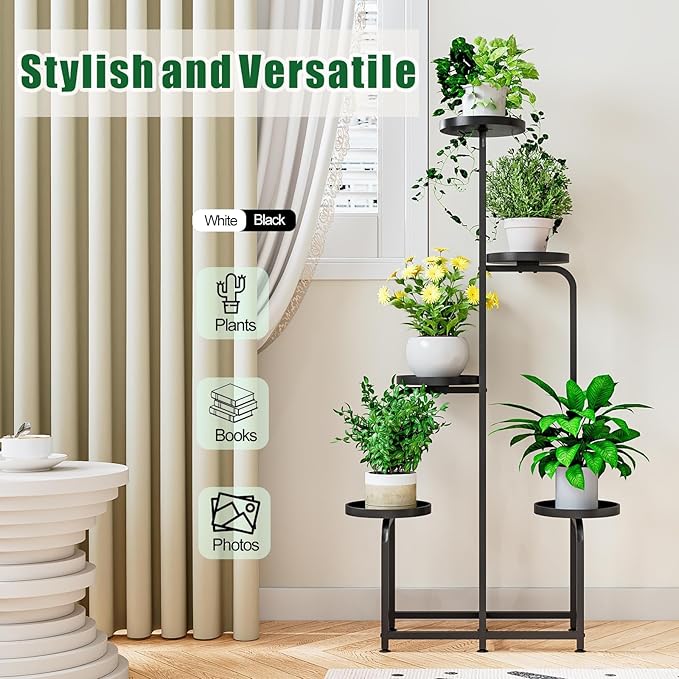Plant Stand Indoor Outdoor 5 Tier Metal Plant Shelf - Image 3