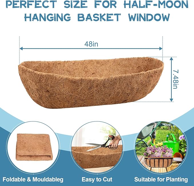 Riare 2 Pack 48 Inch Trough Coco Coir Liners - Image 2