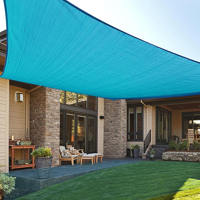 LOVE STORY Custom Size 10'x18' Turquoise Blue Sun Shade Sail Rectangle UV Block by LOVESTORY