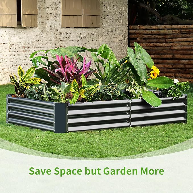 Land Guard 3 Pack 6×3×1ft Galvanized Metal Raised Garden Bed, Metal Planter Kit - Image 7
