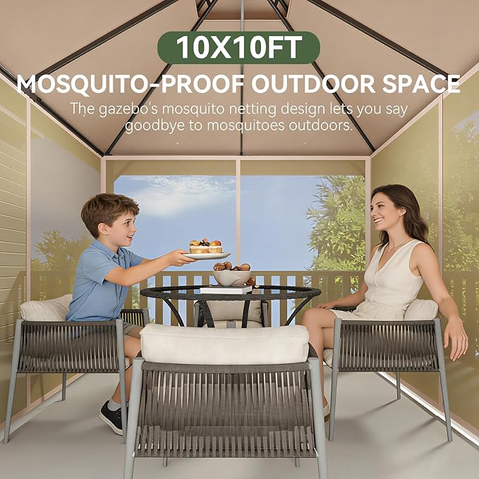 Aoxun 10x10 Outdoor Gazebo - Image 4