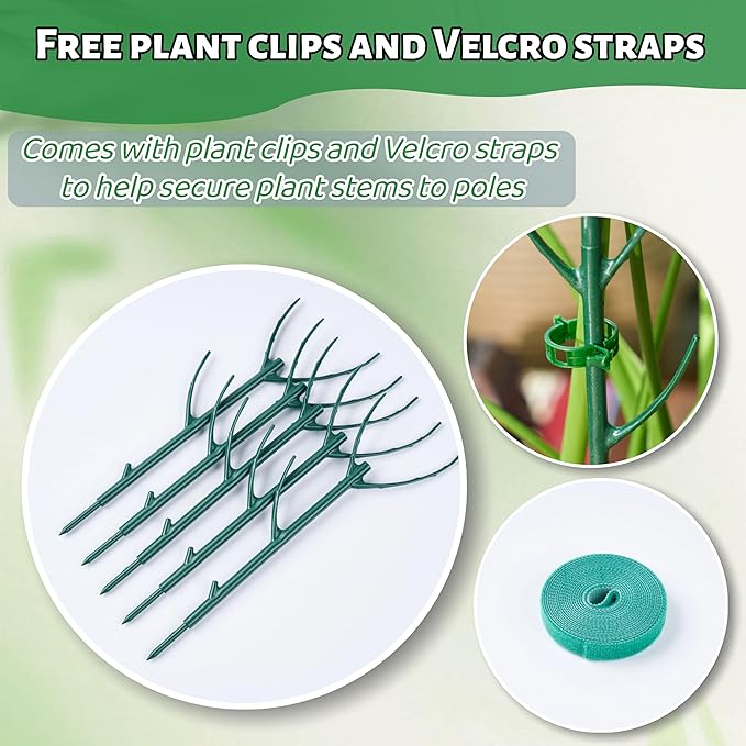 5 Pack Adjustable Plant Support Stakes, Stackable Plant Support Pole - Image 8