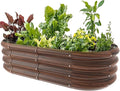 4x2x1ft Oval Galvanized Raised Garden Bed Outdoor 9-in-1 Large Metal Modular by IDEAFAMILY