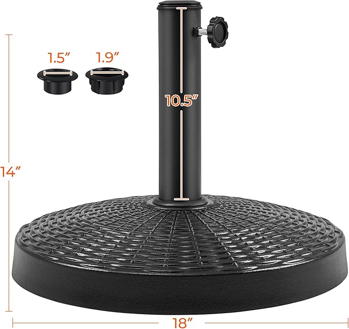 Yaheetech 31lbs Umbrella Base, Heavy Duty Patio Umbrella Base Stand, Round - Image 3