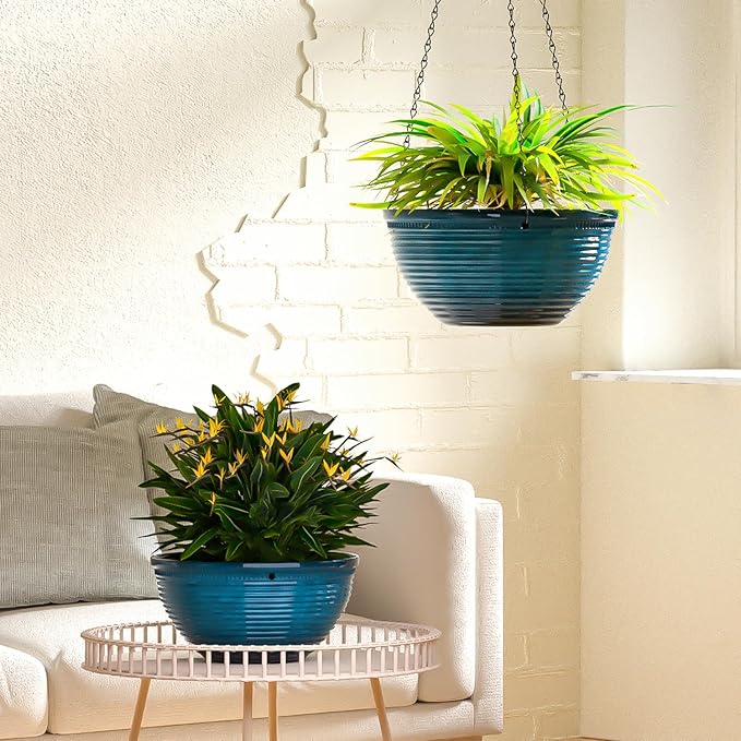 2 Pack Hanging Planters for Indoor Outdoor Plants, 10 Inch Hanging Planter - Image 5