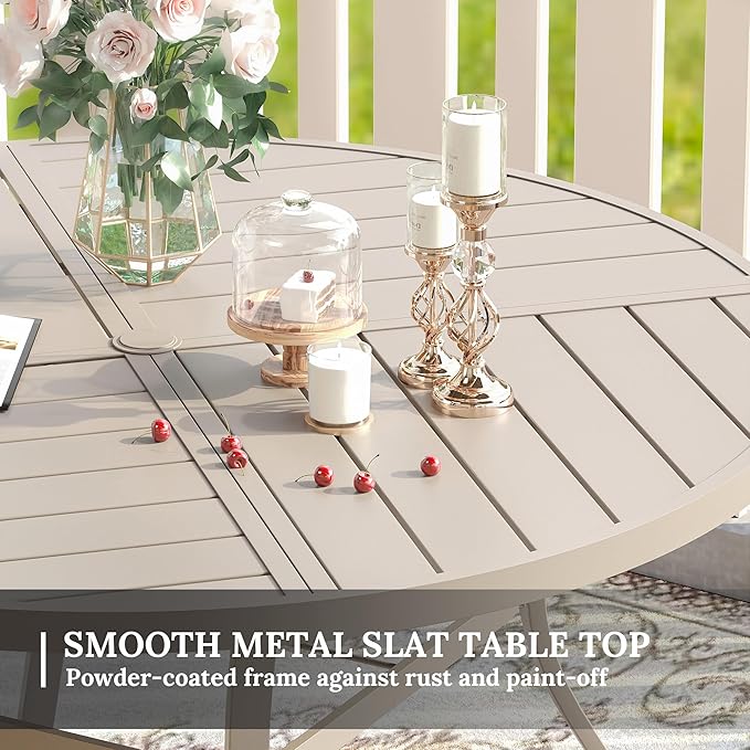VICLLAX Round Patio Table with Adjustable Umbrella Hole - Image 6