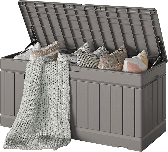 Devoko 78 Gallon Deck Box, Waterproof Resin Outdoor Storage Box by DEVOKO
