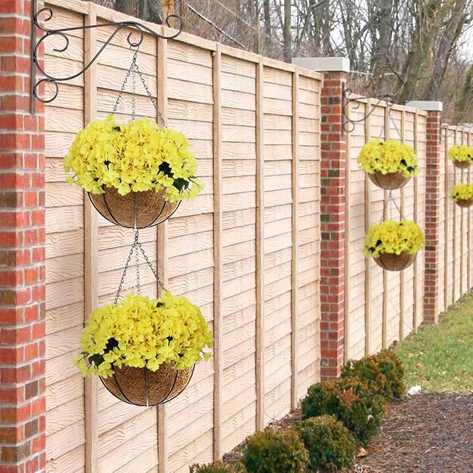 Hanging Plant Basket Flower Holder-Metal Wire Round Hanging Basket Planter - Image 3