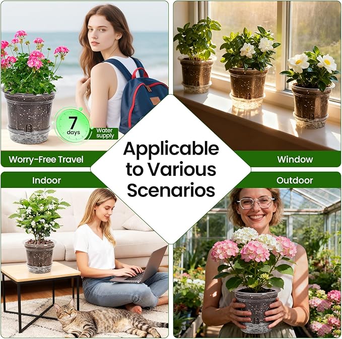 20 Pack 5 Inch Clear Self Watering Plant Pots - Image 7