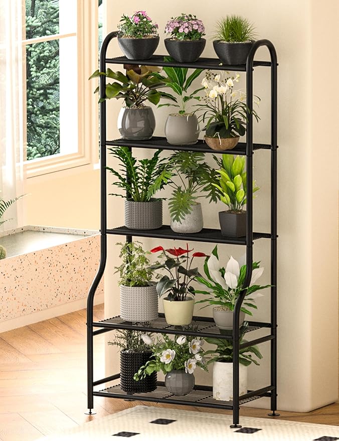 5-Tier Metal Plant Stand Indoor Outdoor, Waterproof Flower Stand - Image 8